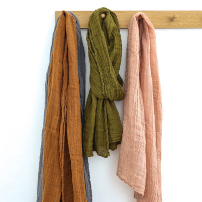 Soft Linen Scarf - Navy