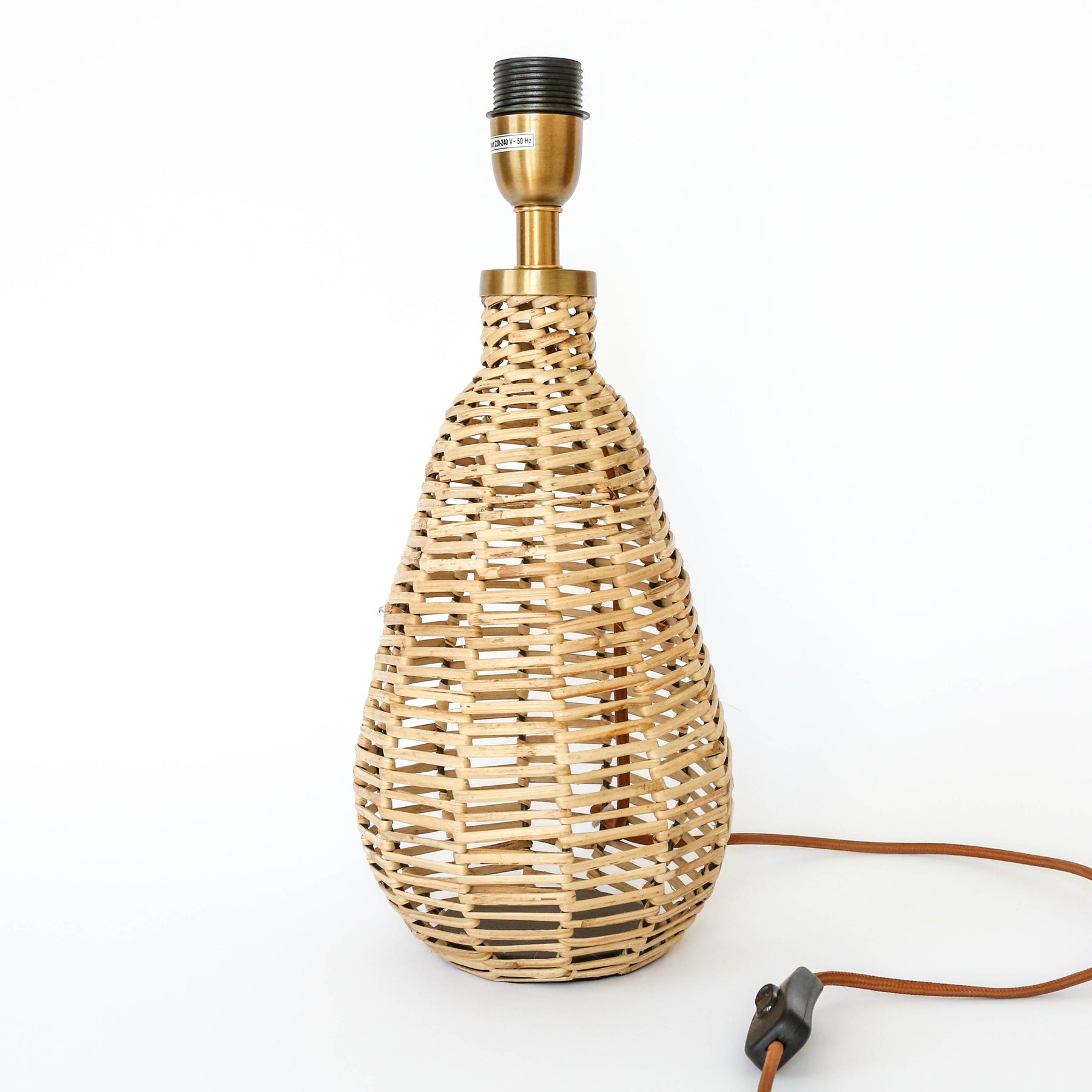 Nkuku Darma Wicker Lamp Base Small Tall Berylune