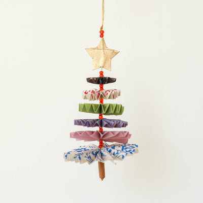 Paper Fir Tree Christmas Decoration - Multicolour