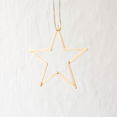 10cm Bamboo Open Star Decoration
