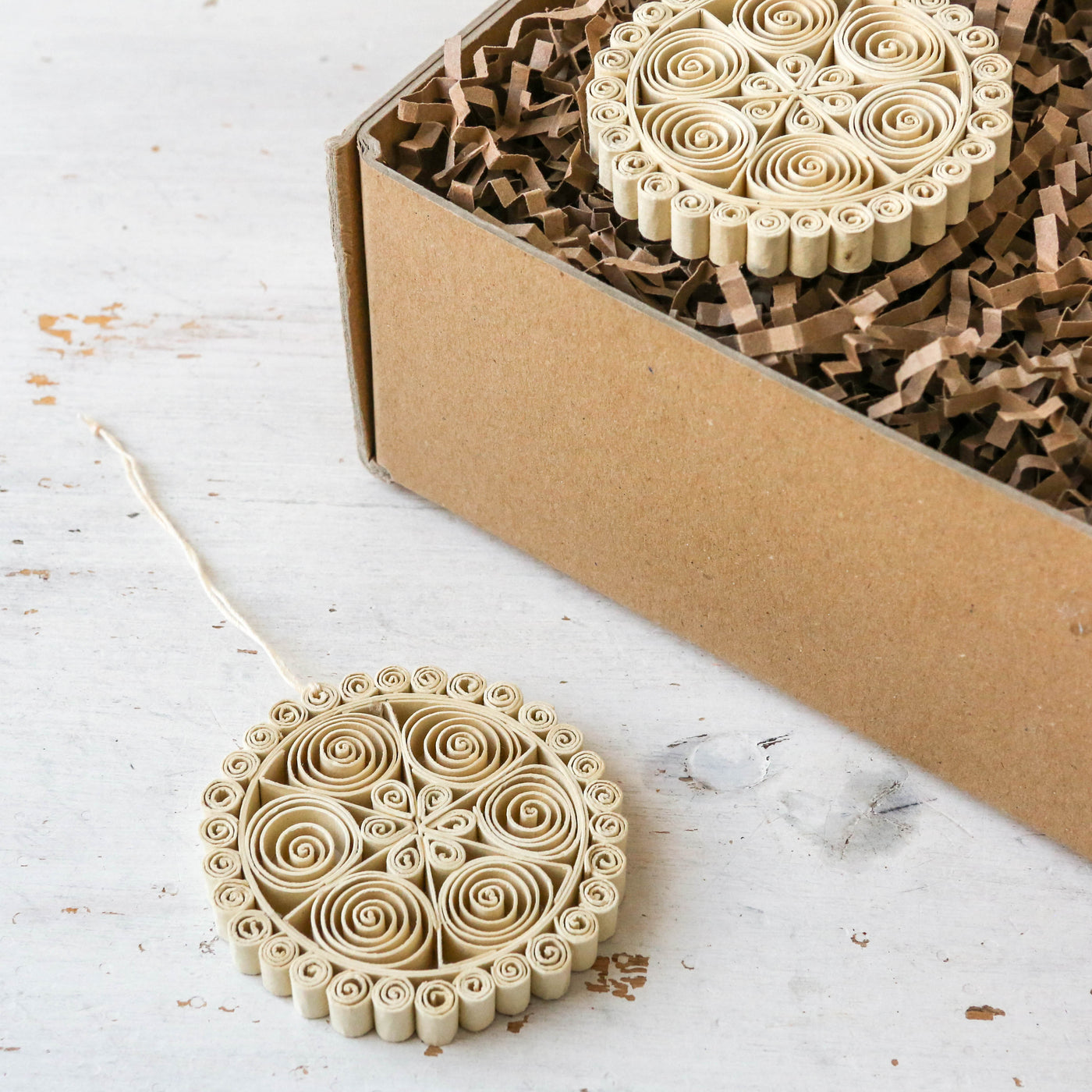 Quilled Ball Christmas Ornaments - Pack of 2