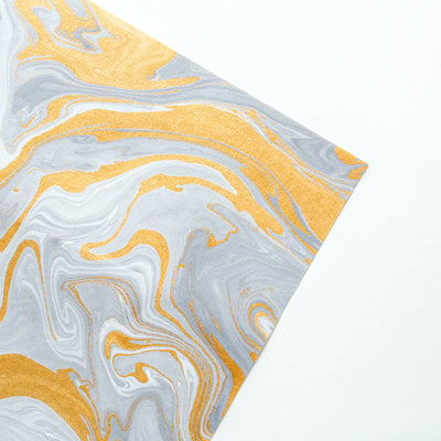 Hand Marbled Wrap - Ash Grey/Gold