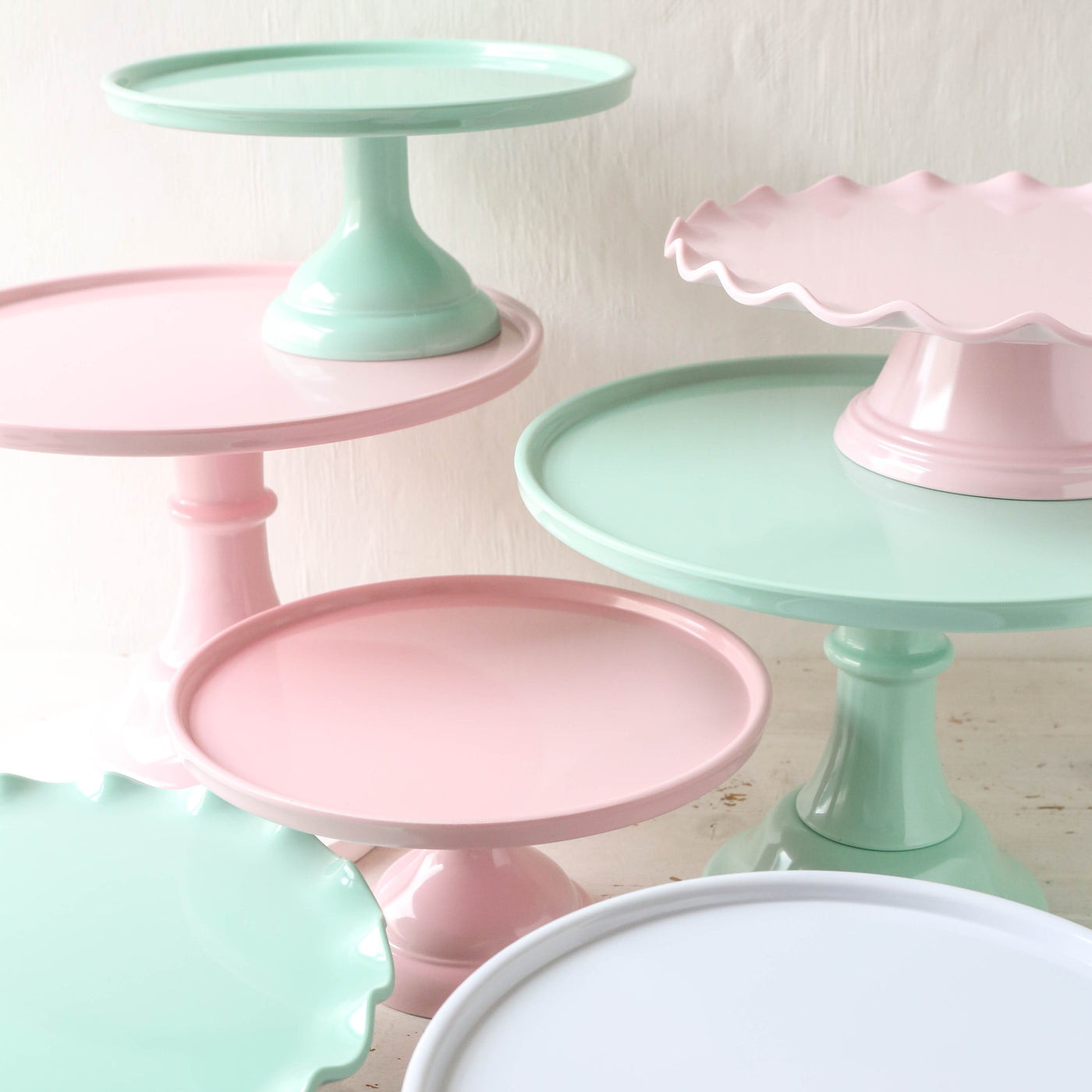 Small Mint Melamine Cake Stand