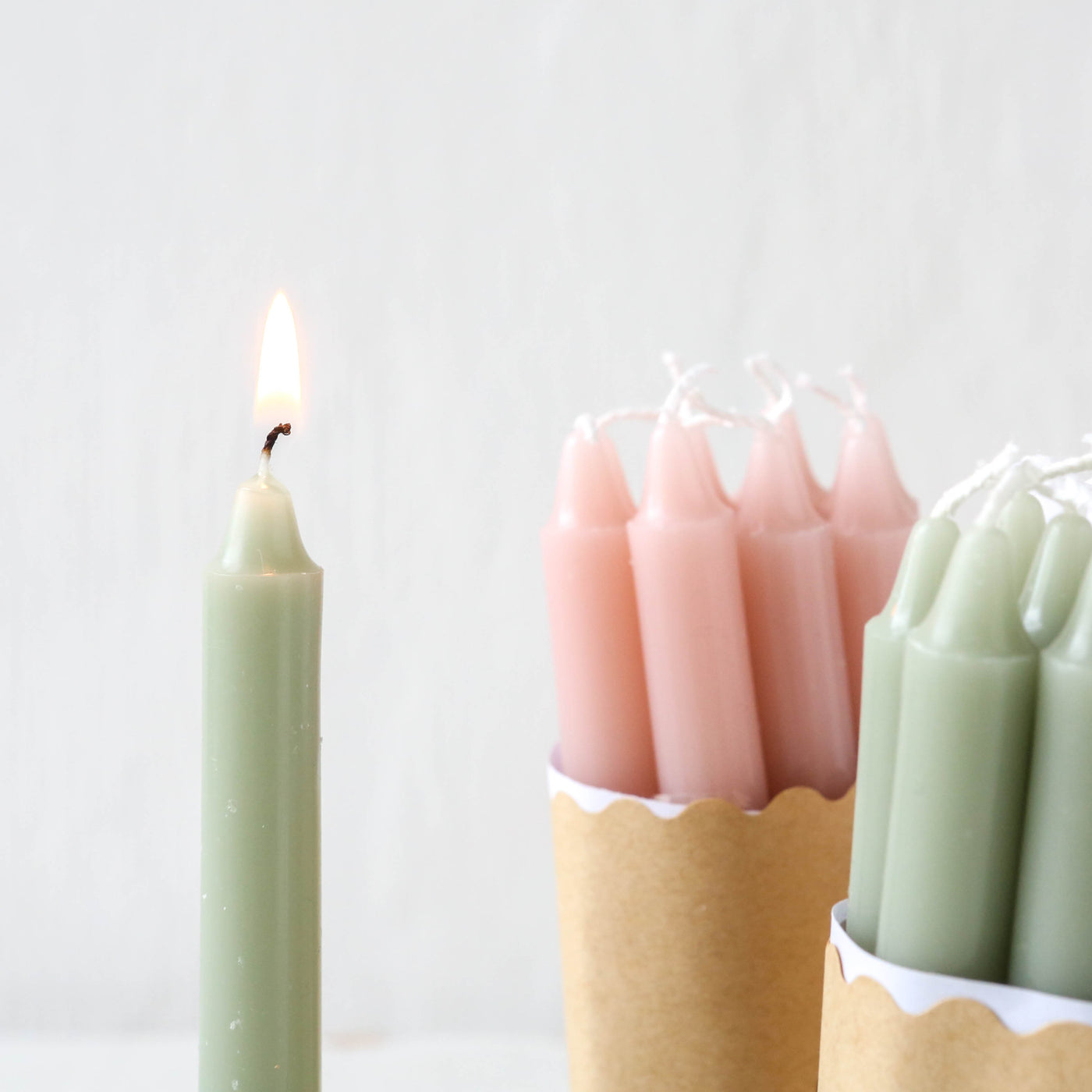 10 Short Taper Candles