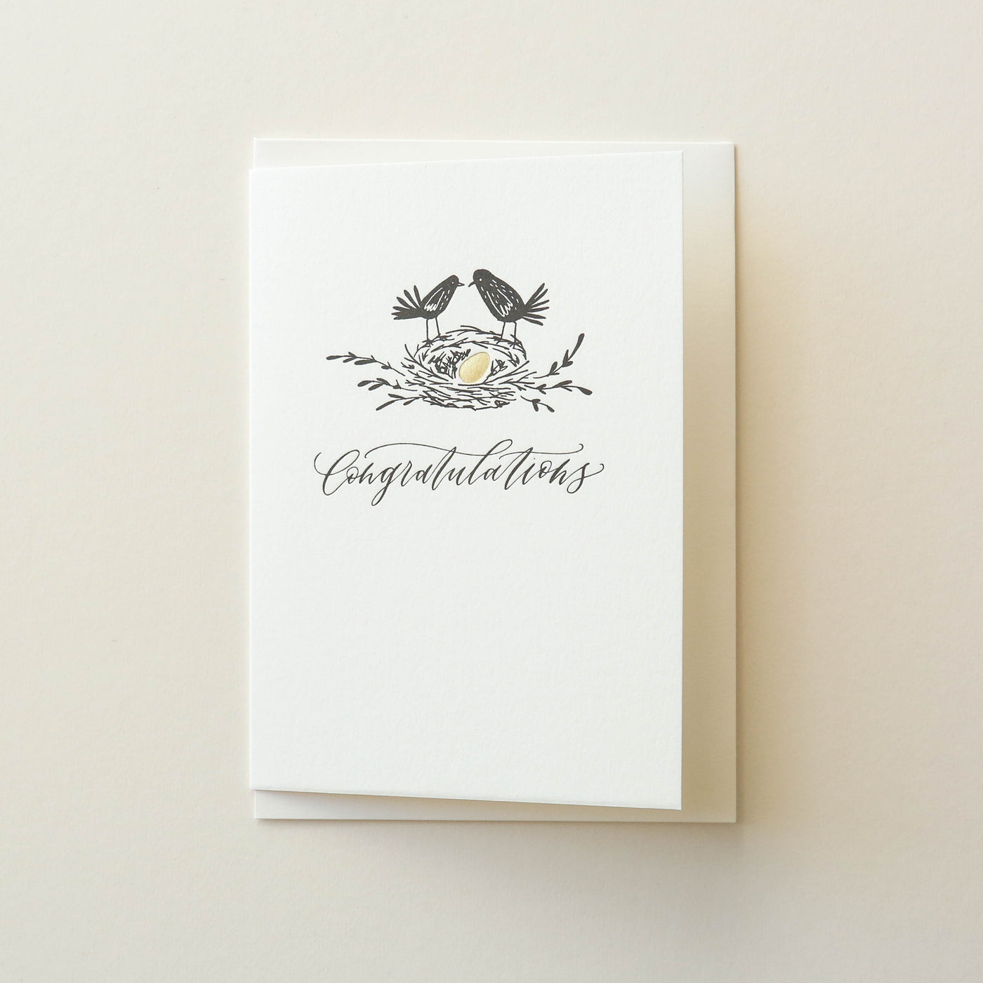 Bird Nest Congratulations Baby Card