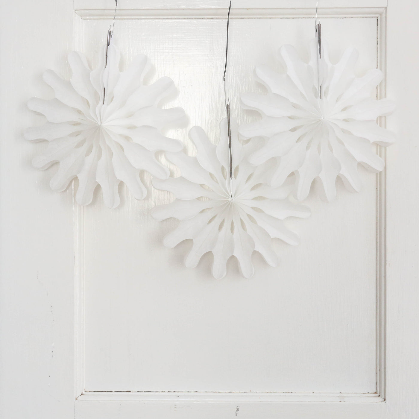 SALE Paper Decoration - Pack of Three Modern Snowflake Fans (20cm)
