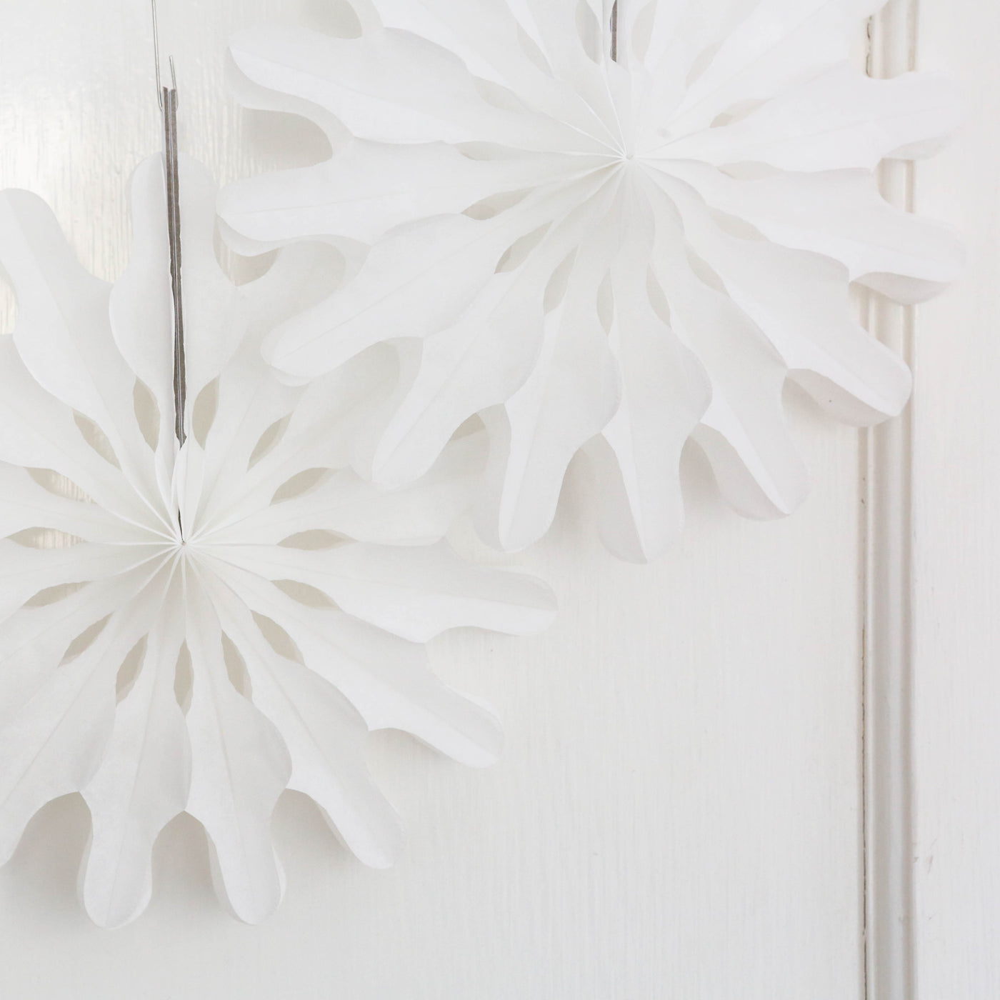 SALE Paper Decoration - Pack of Three Modern Snowflake Fans (20cm)