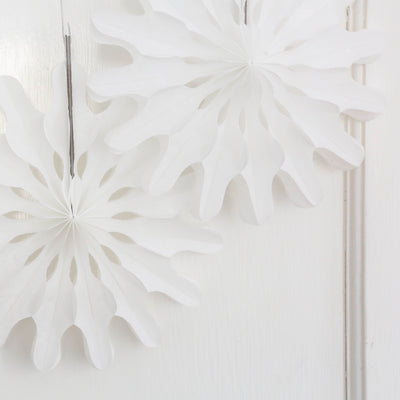 SALE Paper Decoration - Pack of Three Modern Snowflake Fans (20cm)