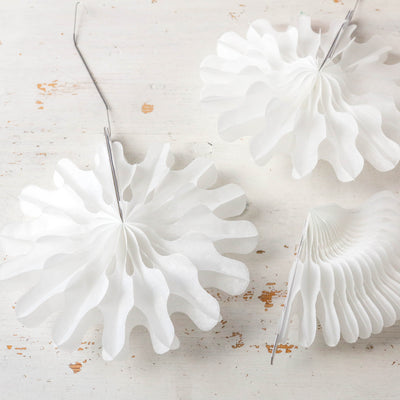 SALE Paper Decoration - Pack of Three Modern Snowflake Fans (20cm)