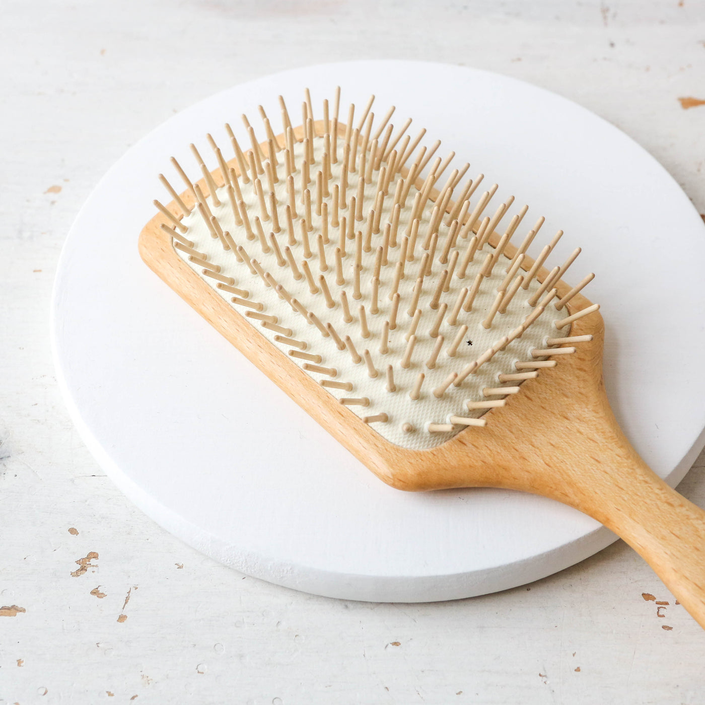 Waxed Beechwood Paddle Hair Brush