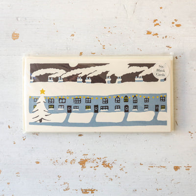 Pack of 6 Long Cards Chimneys Christmas