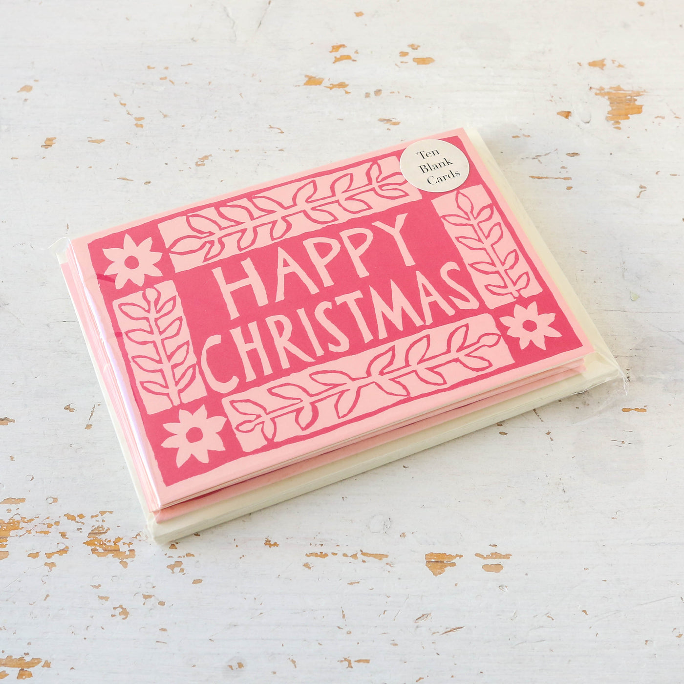 Pack of 10 Merry Christmas - Starflower Border