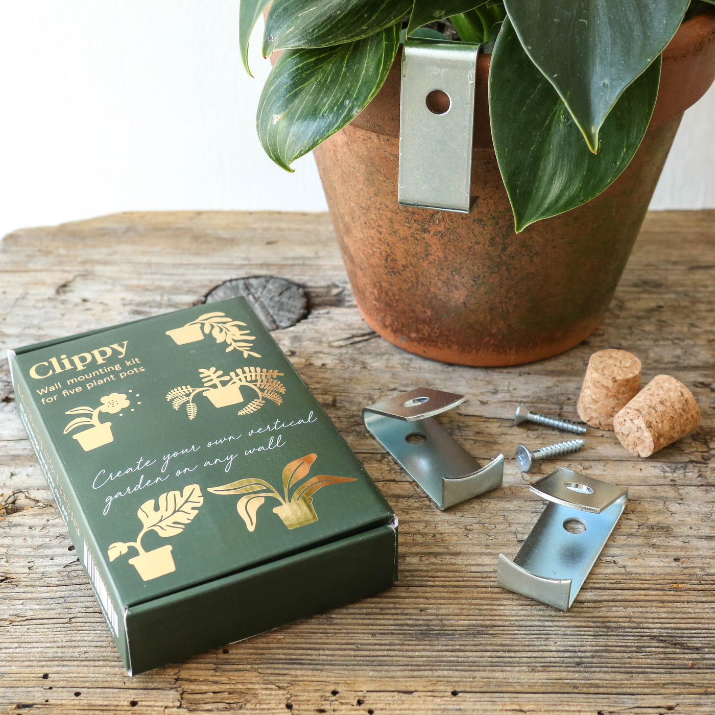 Clippy – Wall mounting kit for 5 plant pots