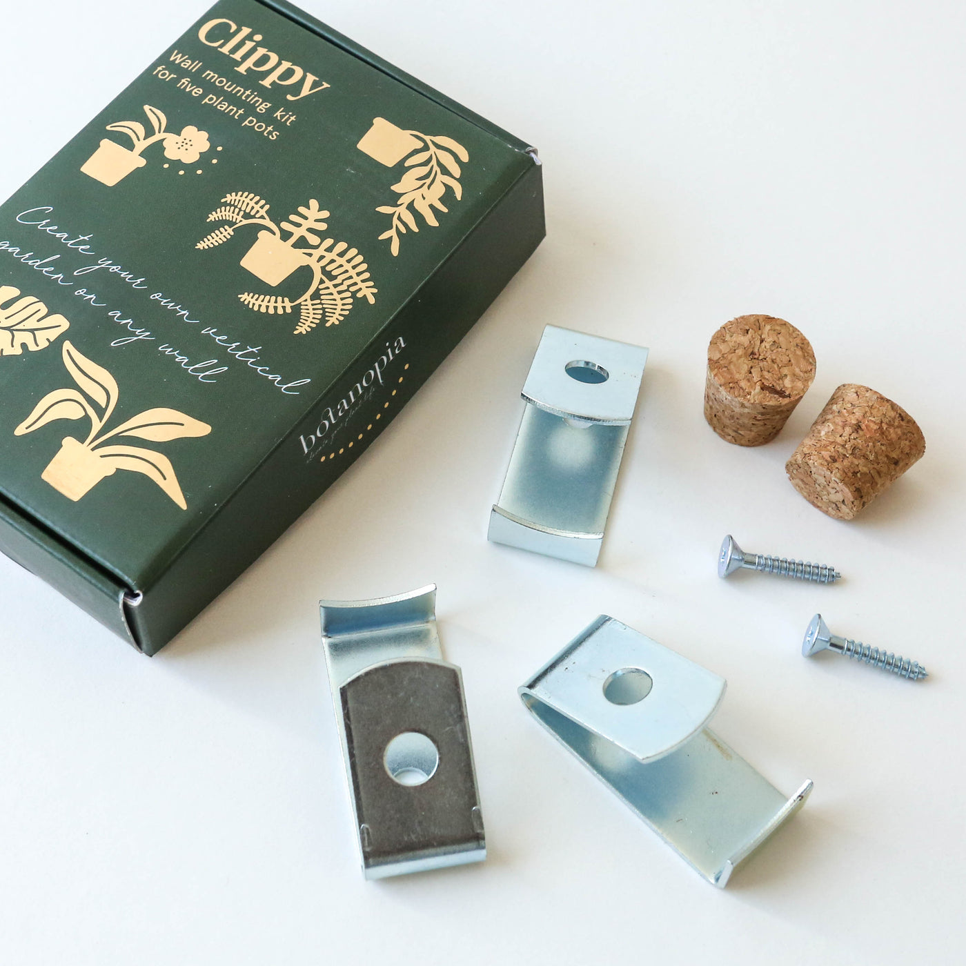 Clippy – Wall mounting kit for 5 plant pots