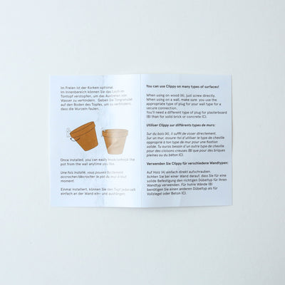 Clippy – Wall mounting kit for 5 plant pots