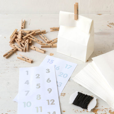 DIY Hanging Advent Calendar Kit - White