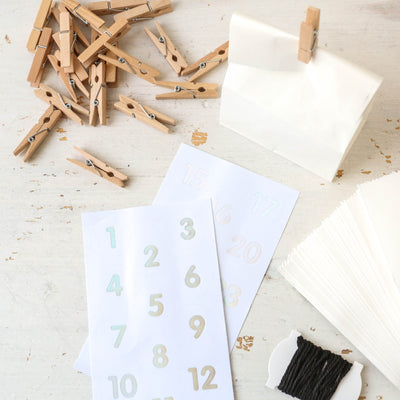 DIY Hanging Advent Calendar Kit - White