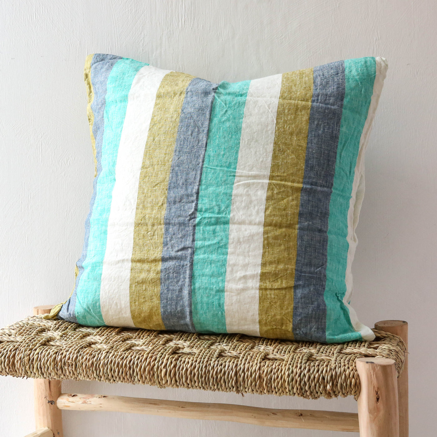 'Lagoon Stripe' Linen Cushion Cover