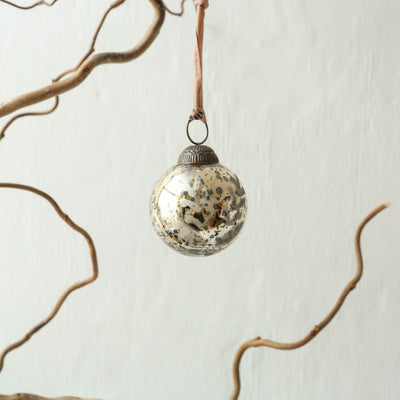 6cm Antique Gold Recycled Glass Bauble