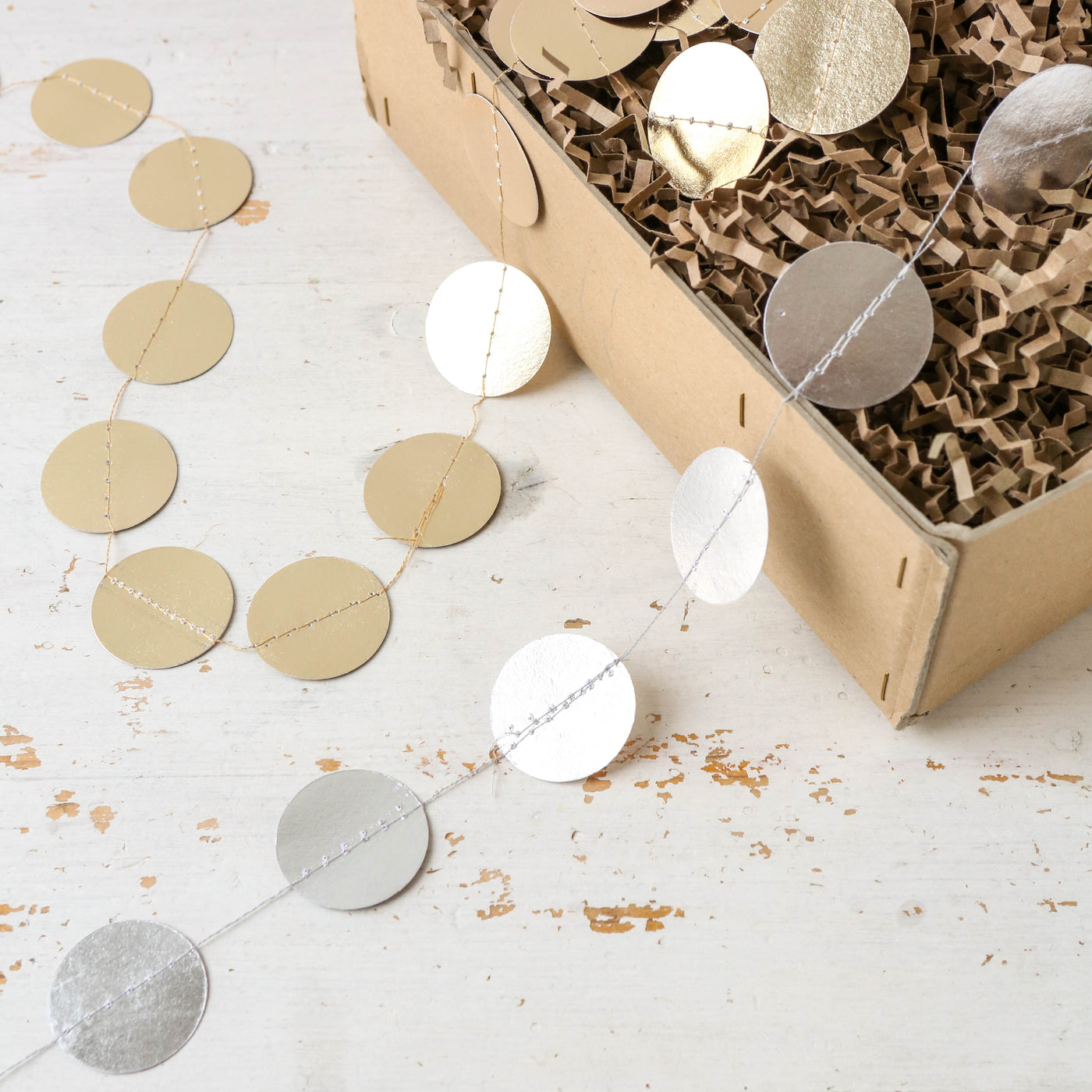2m Foiled Paper Disc Garland - Small