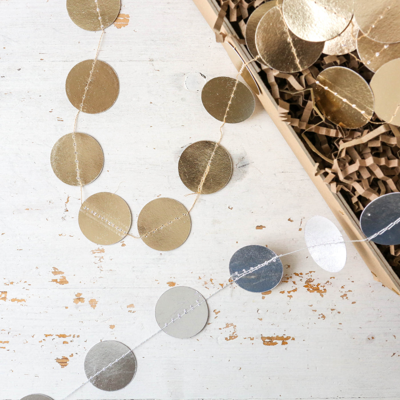 2m Foiled Paper Disc Garland - Small