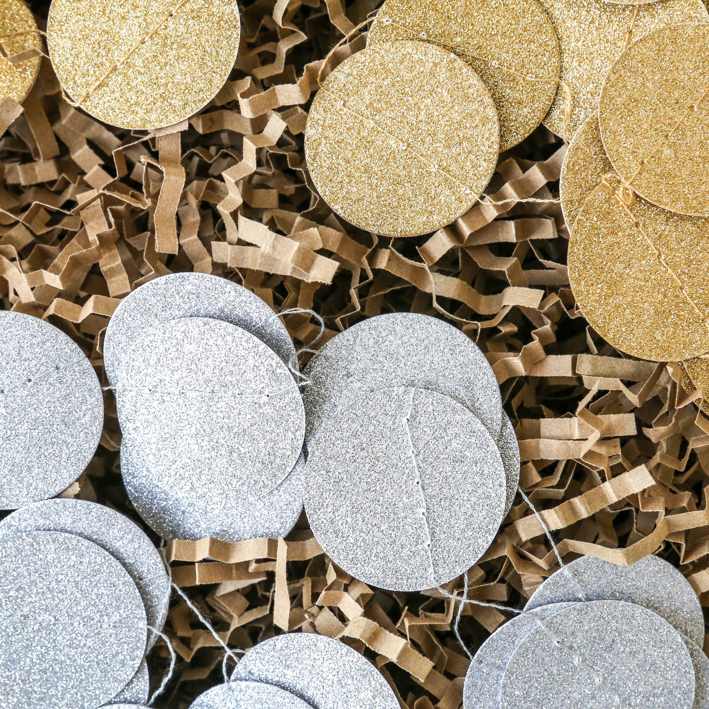 2m Glittery Paper Disc Garland -  Small