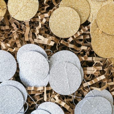 2m Glittery Paper Disc Garland -  Small