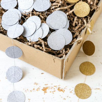 2m Glittery Paper Disc Garland -  Small