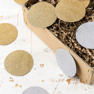1.7m Glittery Paper Disc Garland - Large
