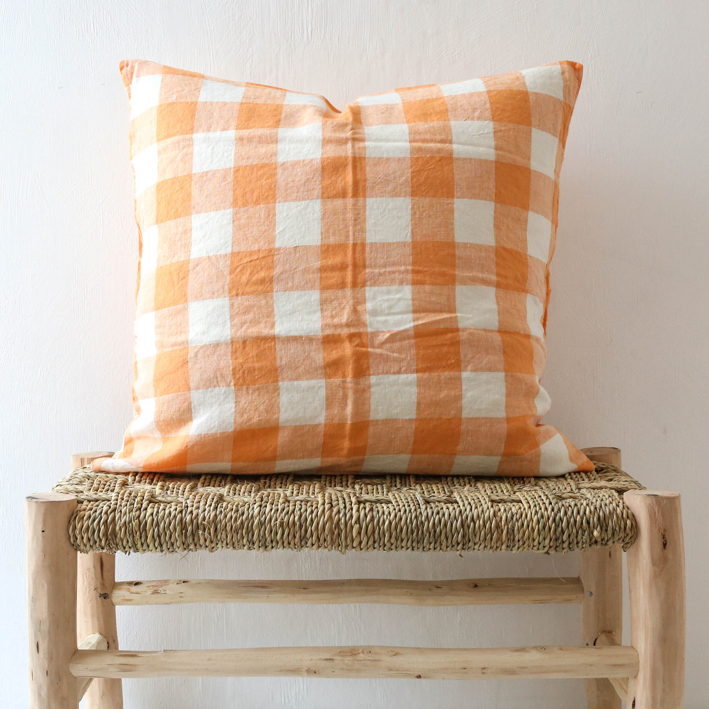 'Peaches and Cream' Linen Cushion Cover
