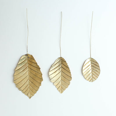 Large Brass Leaf Decorations - Beech Leaves