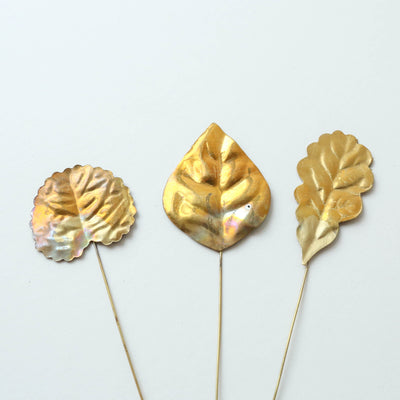 Small Brass Leaf Decorations - Assorted Leaves