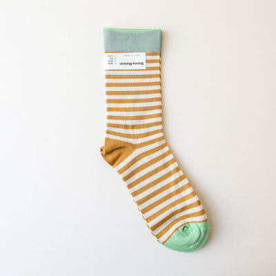 Bonne Maison Socks - Stripe Ochre