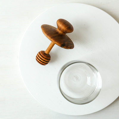 Mini Honey Jar with Teak Dipper Lid