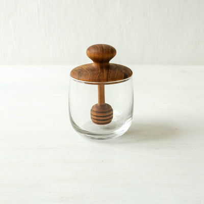 Mini Honey Jar with Teak Dipper Lid