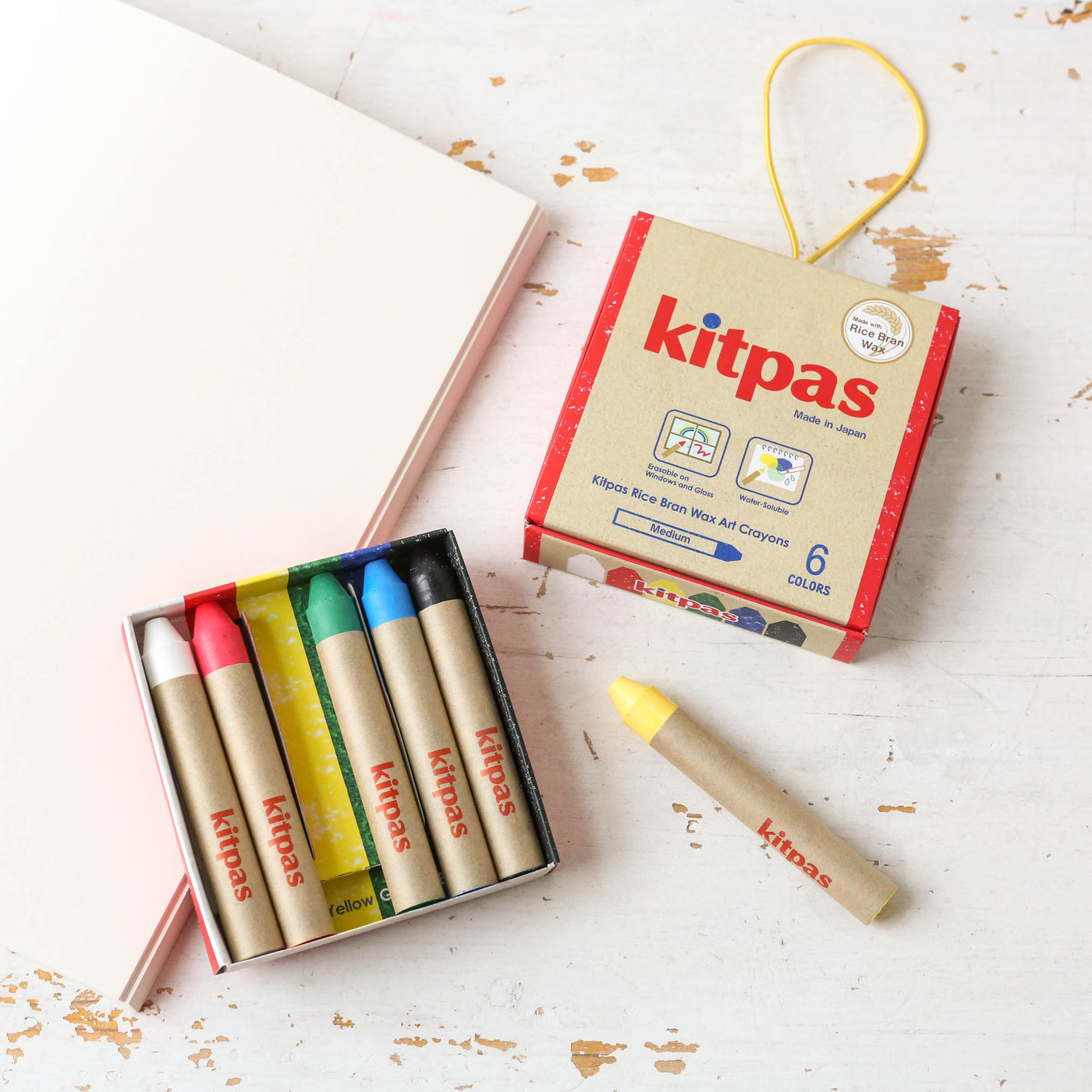 Medium Kitpas Rice Bran Wax Crayons - 6 Colours
