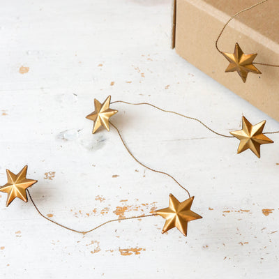 Antique Gold Star Garland - 3m