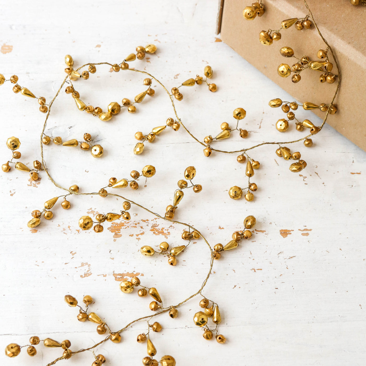 Antique Gold Jingle Bell Garland - 1.8m