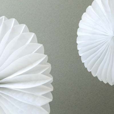 White Paper Fan Hanging Decoration - Medium