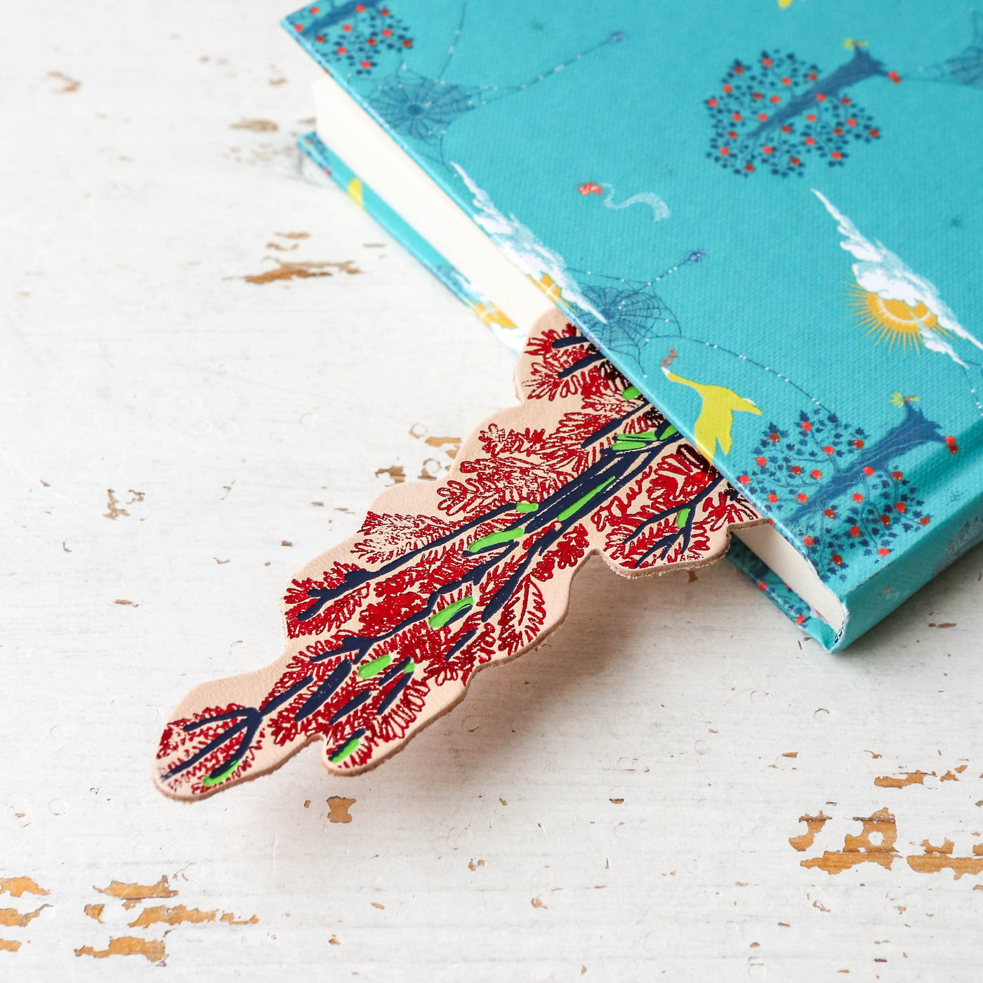 Tree Hugger Leather Bookmark
