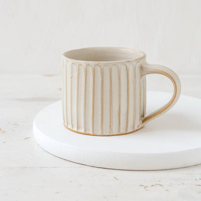 Rhea Ribbed Stoneware Coffee Cup