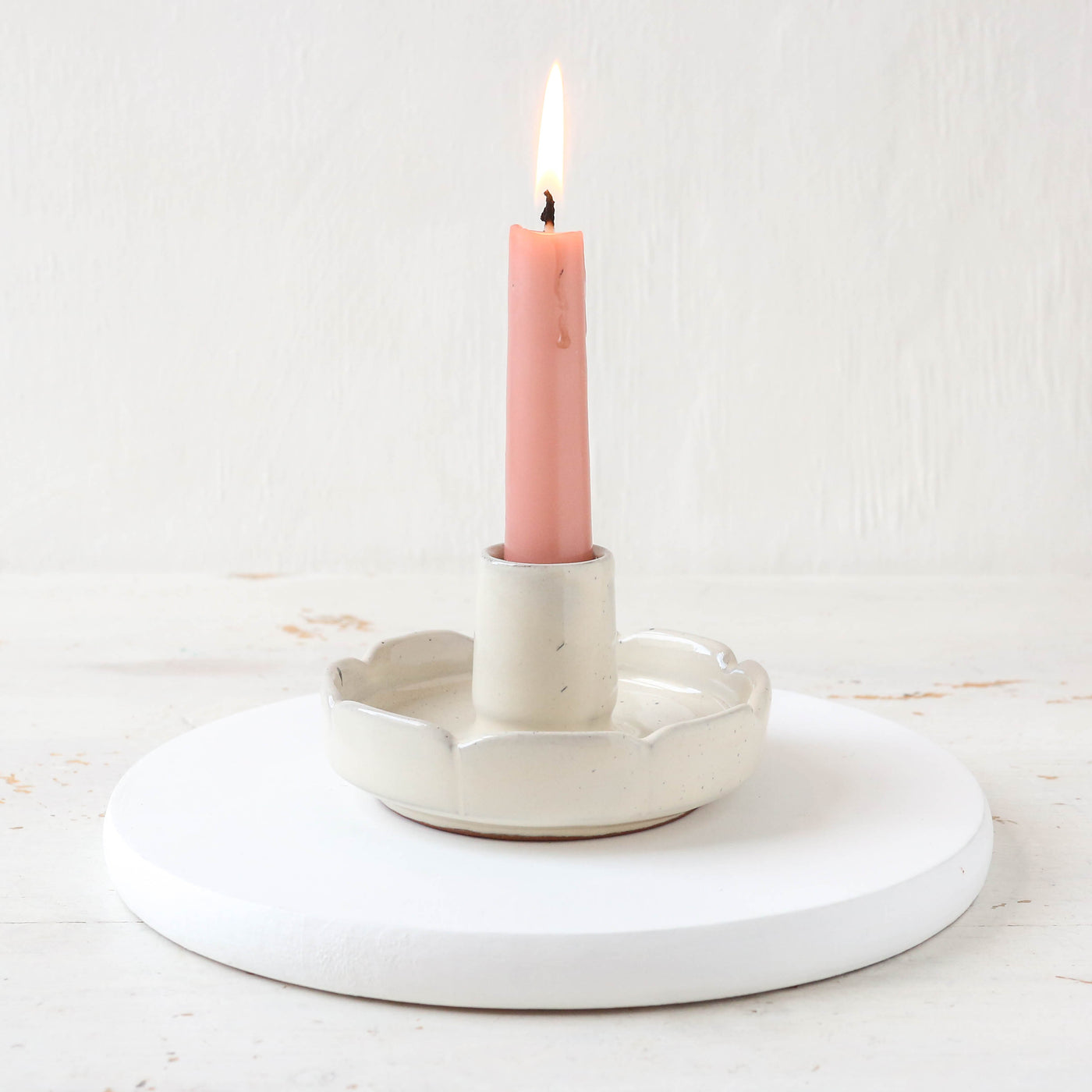 Earth Flower Stoneware Candle Holder