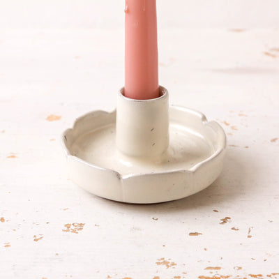 Earth Flower Stoneware Candle Holder