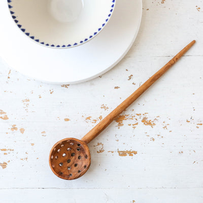 Olive Wood Straining Spoon