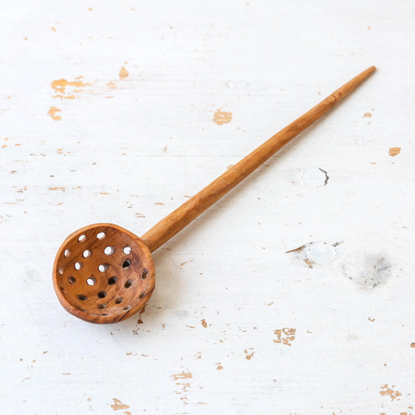 Olive Wood Straining Spoon