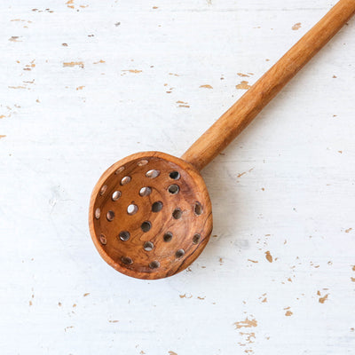 Olive Wood Straining Spoon