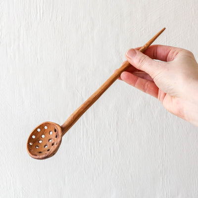 Olive Wood Straining Spoon