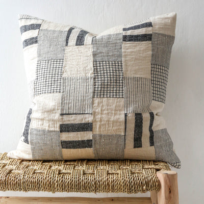 Patch Cotton Cushion Cover -  Irregular