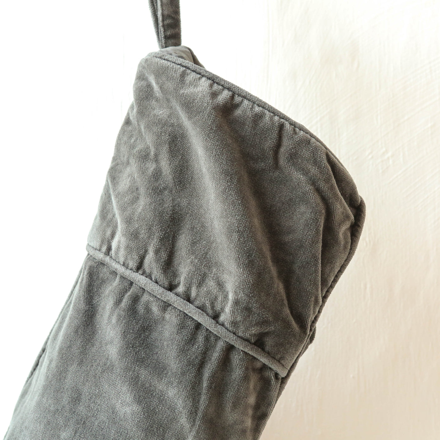 Velvet Christmas Stocking - Dark Grey