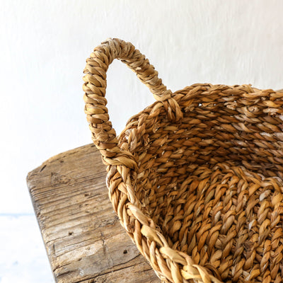 Oval Woven Bread Basket with Handles